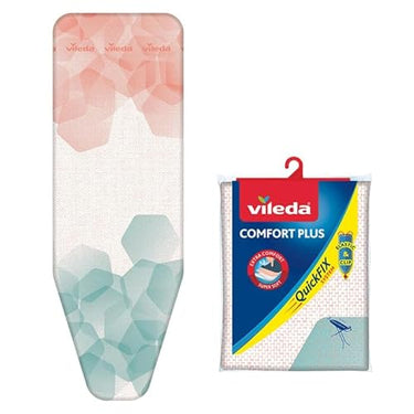 Vileda Comfort Plus Bügelbrettbezug für Dampfbügelstation, 3 Lagen, Quick-Fix-System, Bügelbretter von 30–45 cm x 110–130 cm, Blau im Sale